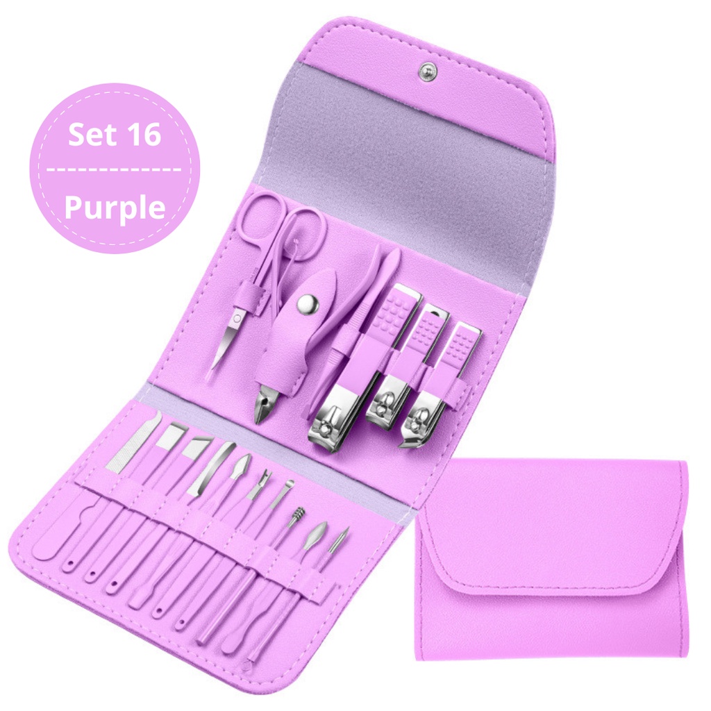 Gunting Kuku Set 12 dan Set 16 Manicure Set 12in1 dan 16in 1 Praktiks Perawatan Kuku