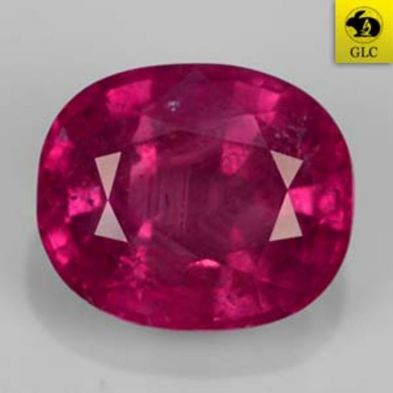 RB-053 Batu Permata Ruby Merah Ungu Oval Mozambique Natural 4.15 Ct. & Sertifikat