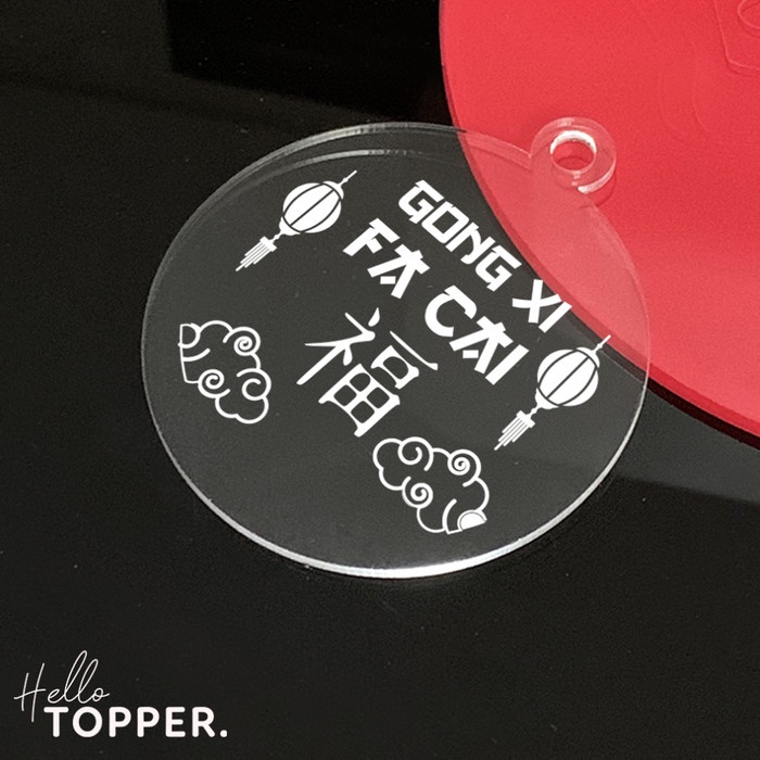 

Grosir Imlek Tag Acrylic Round / Hiasan Hampers Chinese New Year / Hiasan Tag Elegan