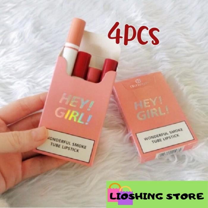 HEY GIRL Wonderful SmokeTube Lipstick set 4 pcs / lipstik tahan air