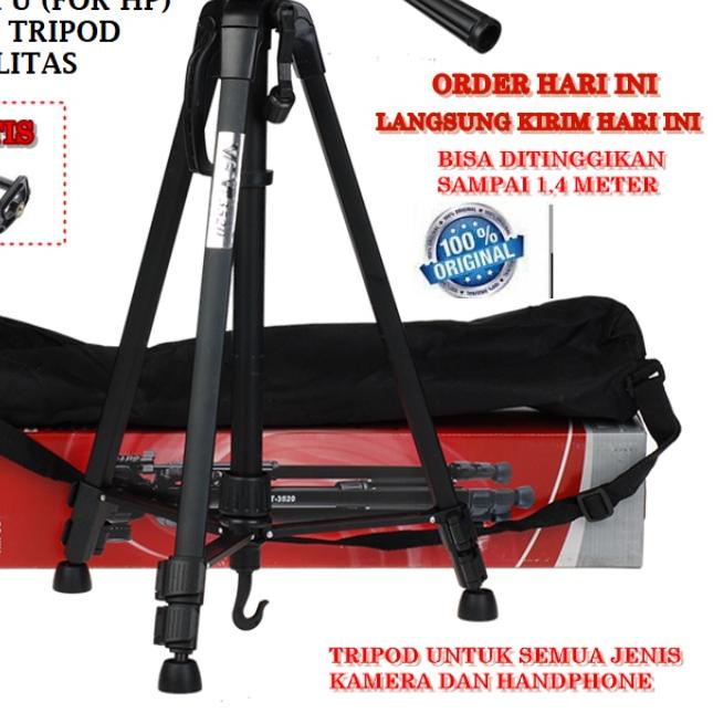 ♀ TRIPOD BLACK WEIFENG WT-3520 PREMIUM ORIGINAL 3520 PORTABLE LIGHTWEIGHT KAMERA HANDPHONE ◊