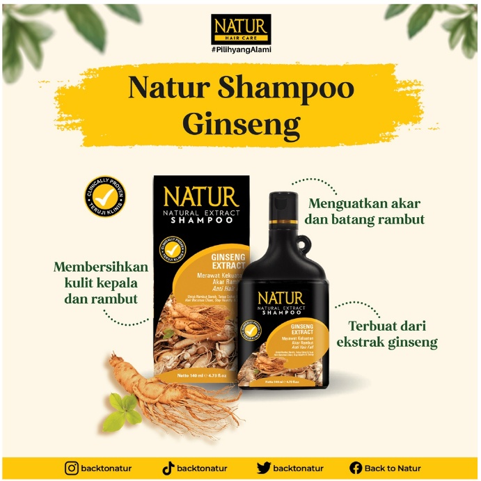 NATUR Natural Extract Hair Shampoo 140 ML - Series