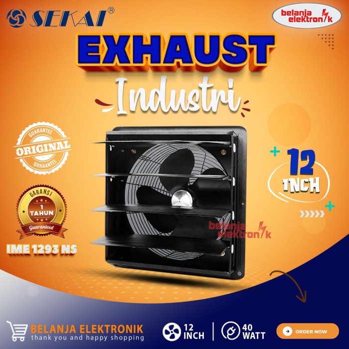 SEKAI EXHAUST FAN DINDING INDUSTRI HEXOS 12 INCH IME 1293 NS