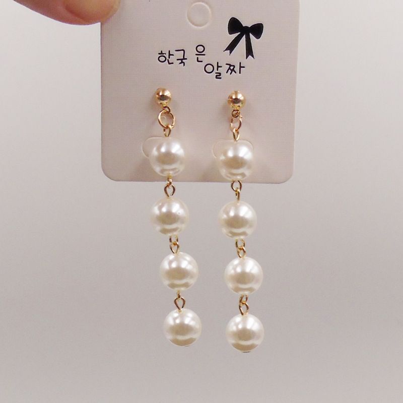 Anting Hijab Mutiara Juntai Model Klasik Premium Quality Import