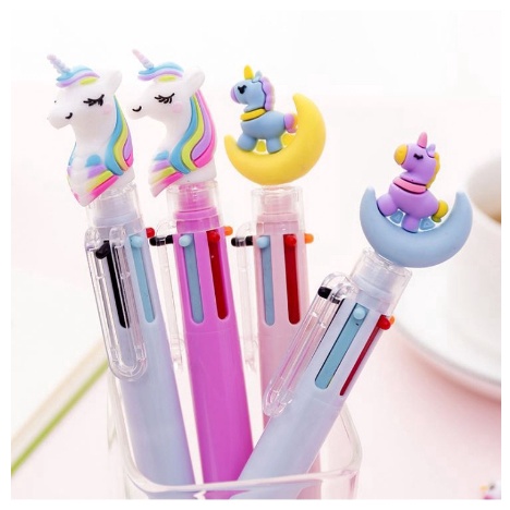 PENA KARAKTER MEKANIK 6 WARNA UNICORN FULL MOON PULPEN KARAKTER UNICORN WARNA WARNI PULPEN UNICORN MULTICOLOR PULPEN LUCU | FADHILAH SHOP BJB