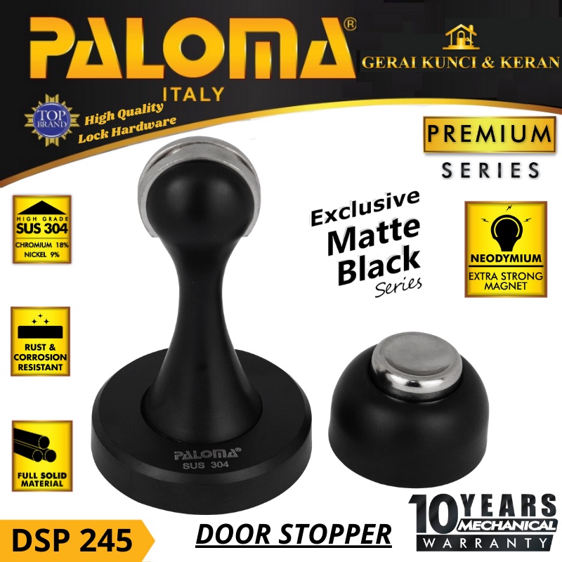 PALOMA DSP 245 DOOR STOPPER PINTU PENAHAN PINTU MAGNET HITAM BLACK MATTE