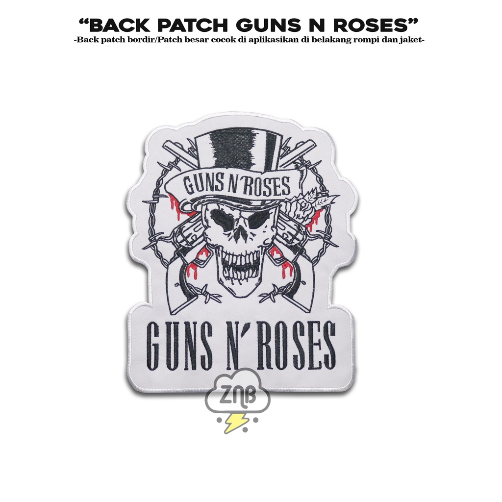 GUNS N ROSES PATCH BORDIR TEMPELAN JAHIT PATCH IRON COCOK DI PASANG DI BELAKANG JAKET