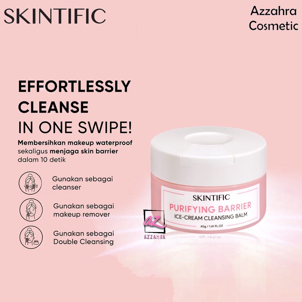 SKINTIFIC Purifying Barrier Ice Cream Cleansing Balm 40g - Make Up Remover【BPOM】