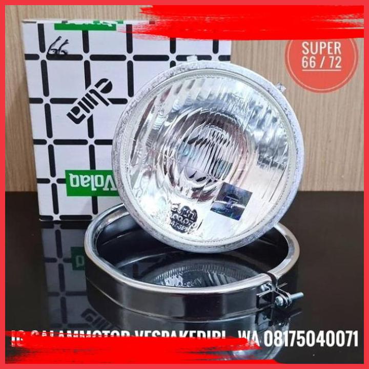 (SALAM) REFLEKTOR KACA LAMPU DEPAN VESPA SUPER 66 SUPER 72