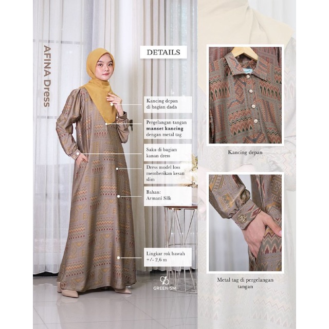 Greenism Gamis Afina  Quality Premium Syar'i Dress