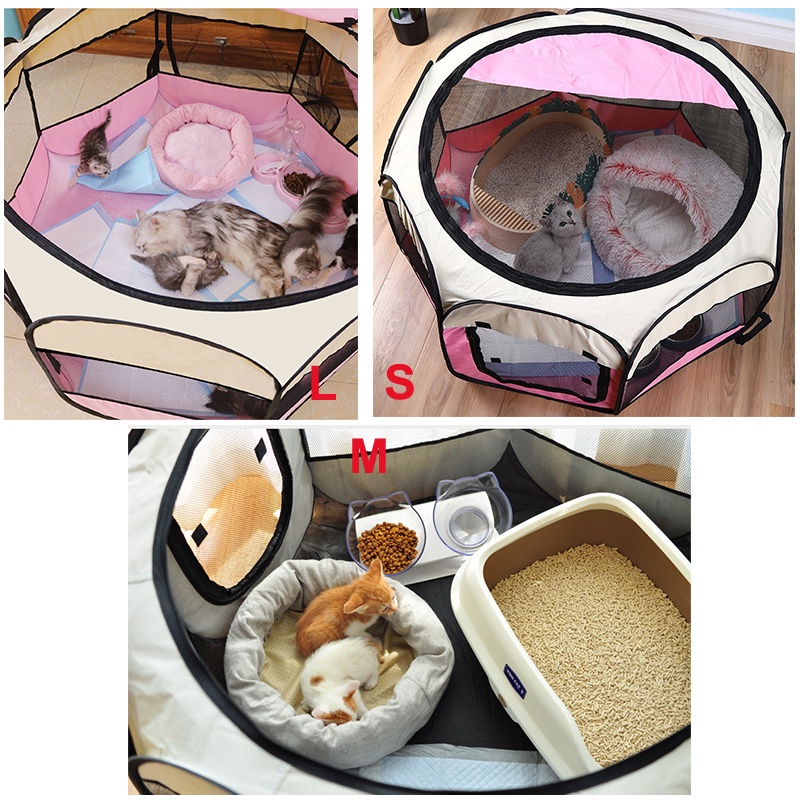Tenda Kucing Kandang Kucing Besar Lipat Portable Rumah Kucing Kecil Untuk Melahirkan Jumbo Anjing Hewan Peliharaan Image 8