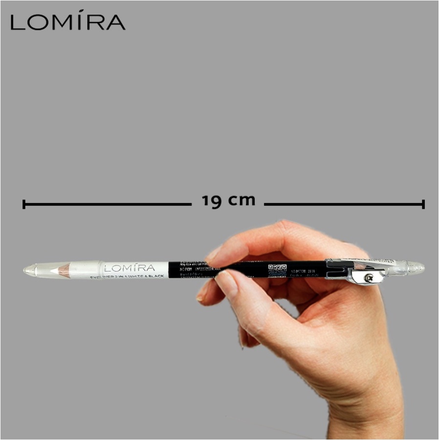 Eyeliner 2 in 1 Dengan Serutan Eyeliner Pencil Make Up- White and Black