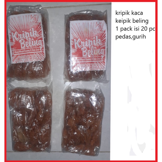 Kripik kaca Kripca | Kripik Beling | Pedas dengan wangi minyak bawang dan daun jeruk 1 pack isi 20 murah meriah