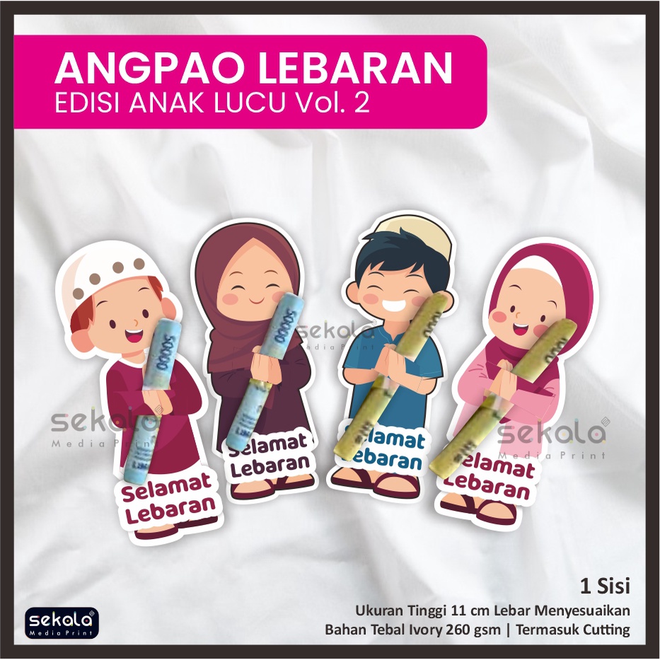 

(Isi 10 pcs) Amplop Lebaran Edisi Peluk Uang 2023 Hari Raya Idul Fitri Custom Desain