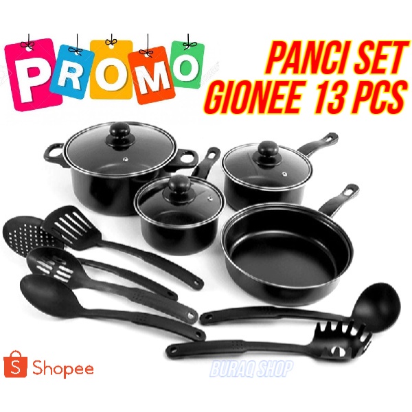 PANCI COOKWARE 13 PCS ROYAL MARK PANCI HITAM - PANCI DAPUR SERBAGUNA - COOKWARE SET KUALITAS BAGUS BERGARANSI