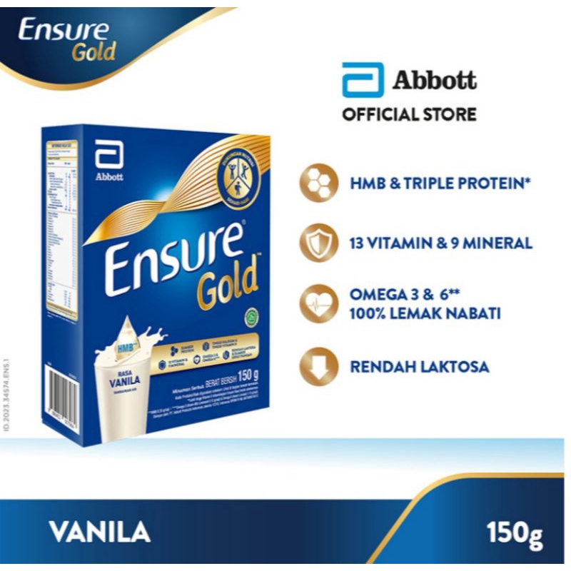 

Ensure Gold Susu Nutrisi Dewasa Lansia rasa Vanila Box 150 g A15
