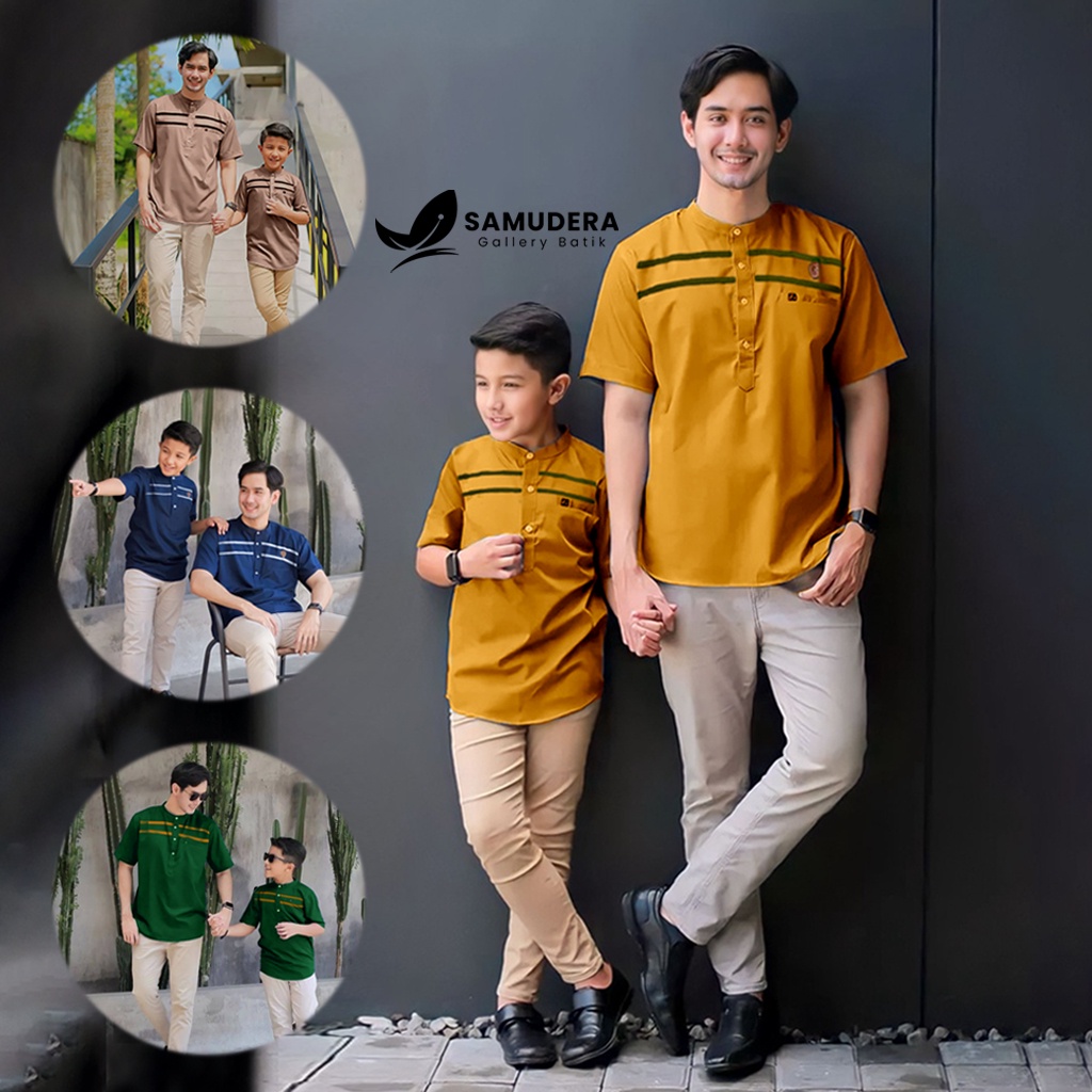 Baju Koko Kurta Dewasa Lengan Pendek Motif Bordir Material Catton Adem Serap Keringat