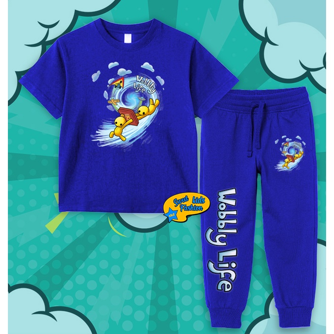Setelan Anak Wobbly Life Jogger Kaos Anak Wobbly Life Set