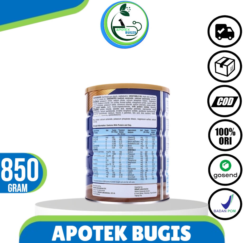 ENSURE Gold Susu Rendah Laktosa Vanila 850 g