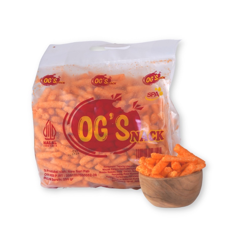 

OG SNACK / SNACK STICK JAGUNG 500gr / STICK JAGUNG BALADO / STICK JAGUNG RENDANG/ OG'S SNACK 500G