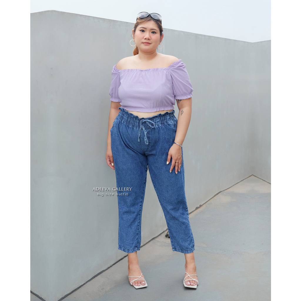 ADEEVA Baifern Pants Jumbo Celana Highwaist Jeans Jumbo