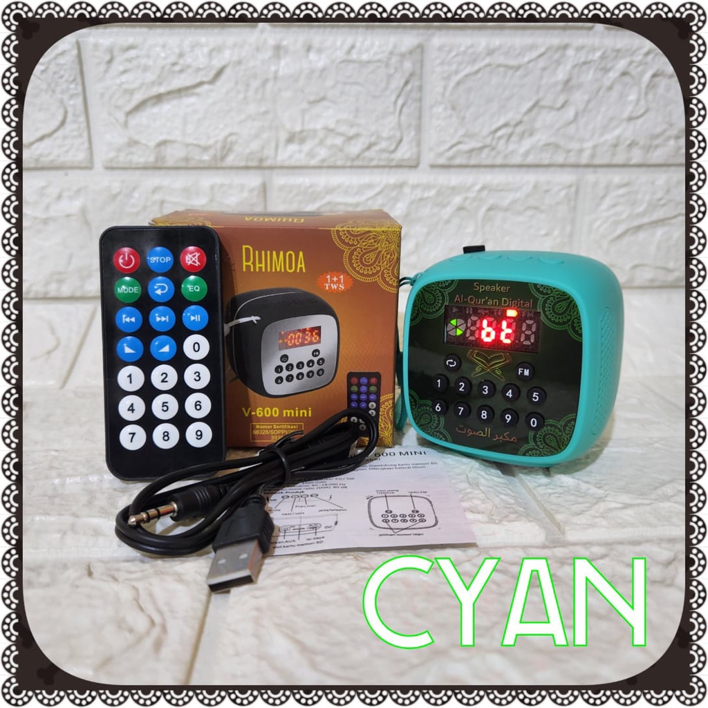 SPEAKER AL QURAN 30 JUZ/RHIMOA V-600/V600+REMOTE16gb full