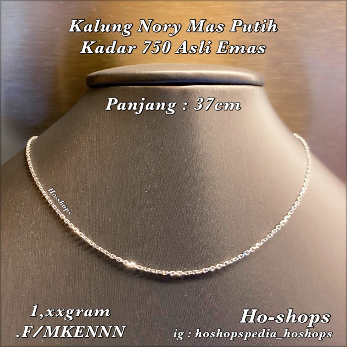 Fred Kalung Anak / Kalung Pendek Mas Putih Kadar 750 Asli Emas
