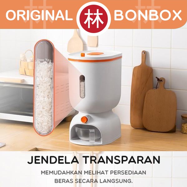 BONBOX BKE701 Dispenser Beras Rice Box Kapasitas 10KG Tempat Box Beras