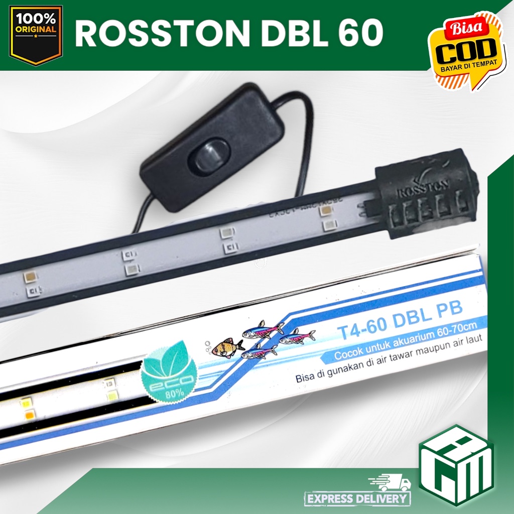 Rosston T4 60 DBL lampu led celup warna 3 in 1 aquarium kolam ikan