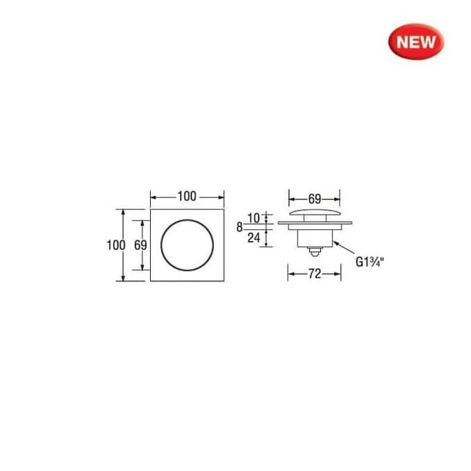 FLOOR DRAIN SAN-EI HN 905 /HN905 / SAN EI HN 905 ORIGINAL