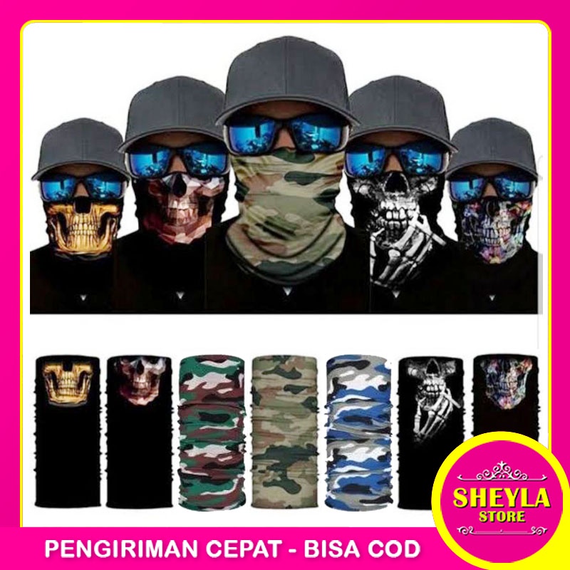 Masker Buff Ninja Motif Army Tengkorak / Masker Motor Helm Multifungsi / TS-120