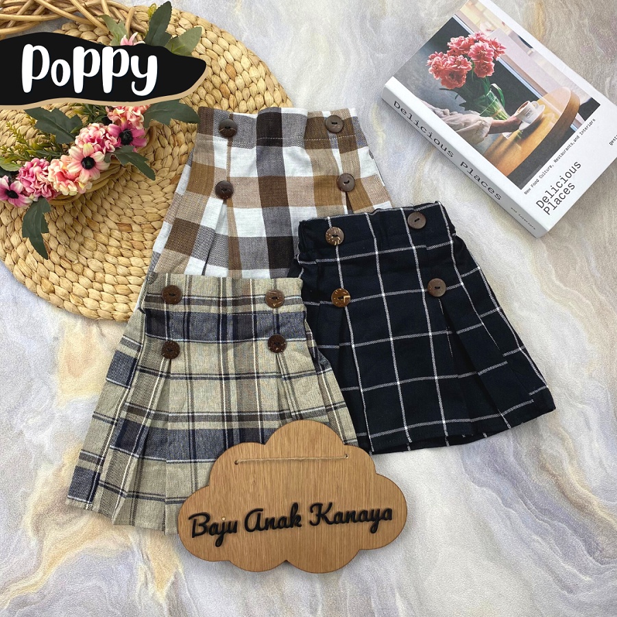 1-5TH ROK ANAK PENDEK POPPY SKIRT ANAK PEREMPUAN