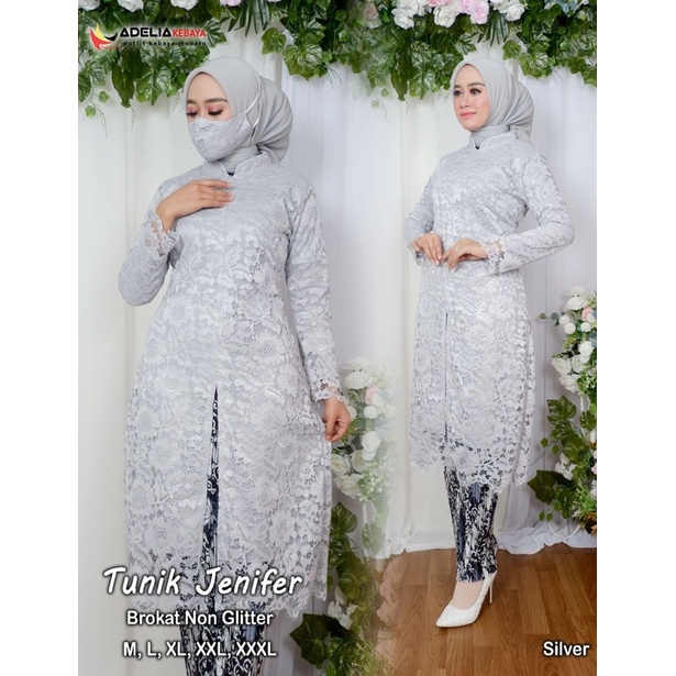 Permata Olshop / Kebaya Tunik Busui Jenifer Part II / Kebaya Busui / Kebaya Brukat / Kebaya Tunik / Kebaya Wisuda / Kebaya Seragam / Kebaya Jumbo LD 130