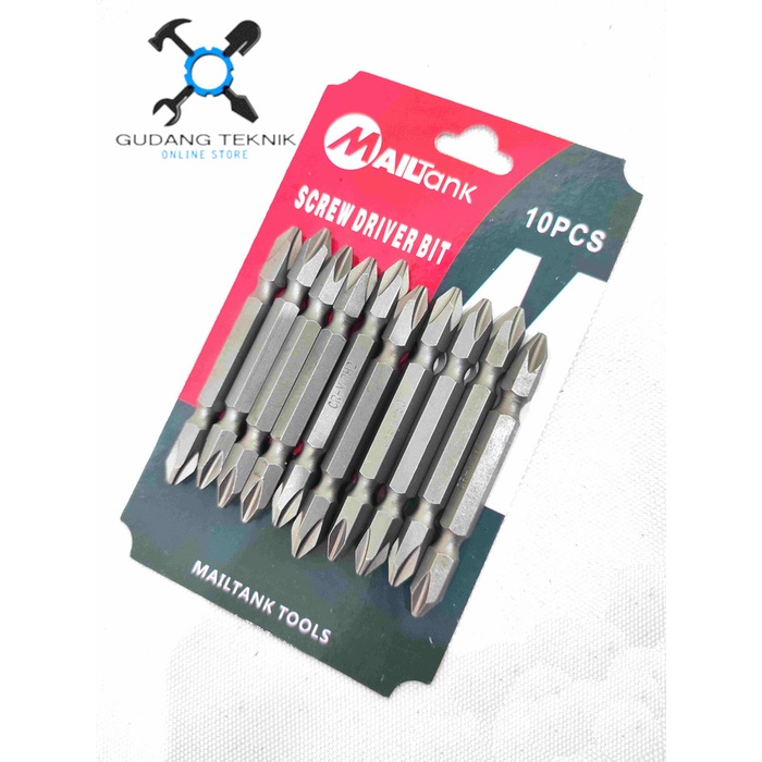 Mata Obeng Angin PH2 65mm SET 10pcs SH130 MAILTANK / Screwdriver Screw Driver Bit 6.5cm SH 130 MAILTANK