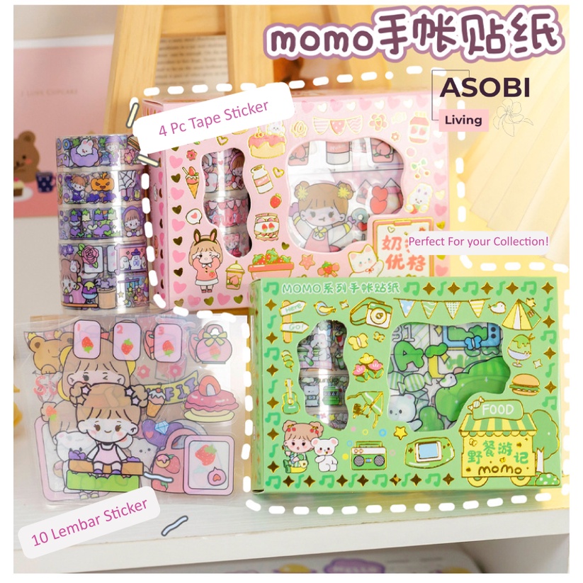 

STIKER/STICKER TAPE PLESTER MOMO KARTUN LUCU LEMBAR ANTI AIR DEKORASI DIY HANDBOOK SCRAPBOOK JURNAL