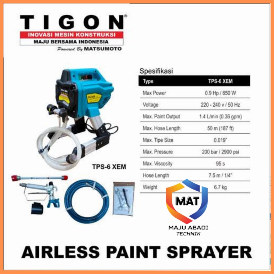 Airless Paint Sprayer TIGON TPS 6 XEM, airless paint sprayer tigon or