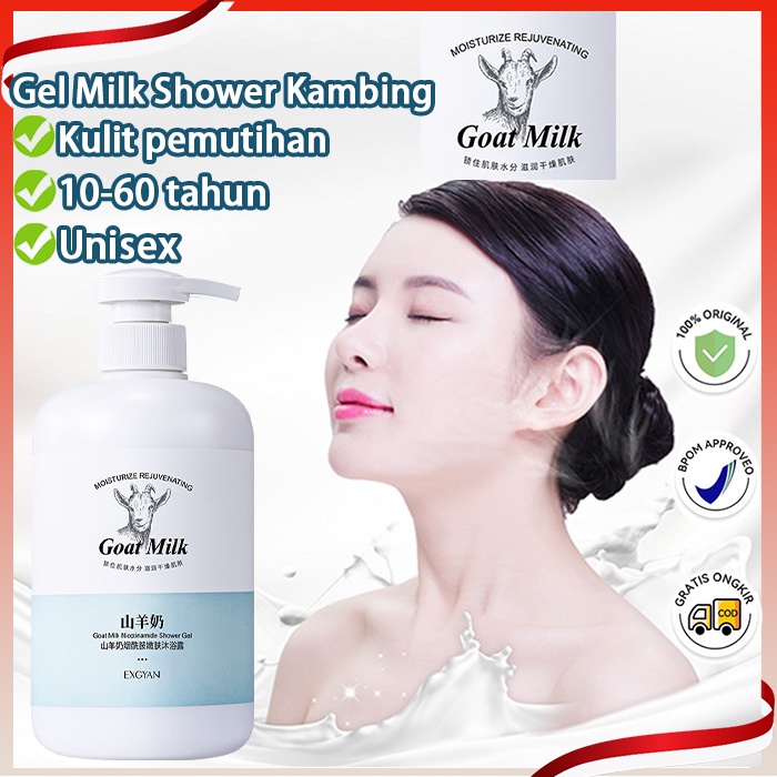 sabun pemutih badan pemutih badan 800ml goat milk body wash Niacinamide Whitening body wash mengembalikan elastisitas kulit Mencerahkan warna kulit Singkirkan kulit kusam