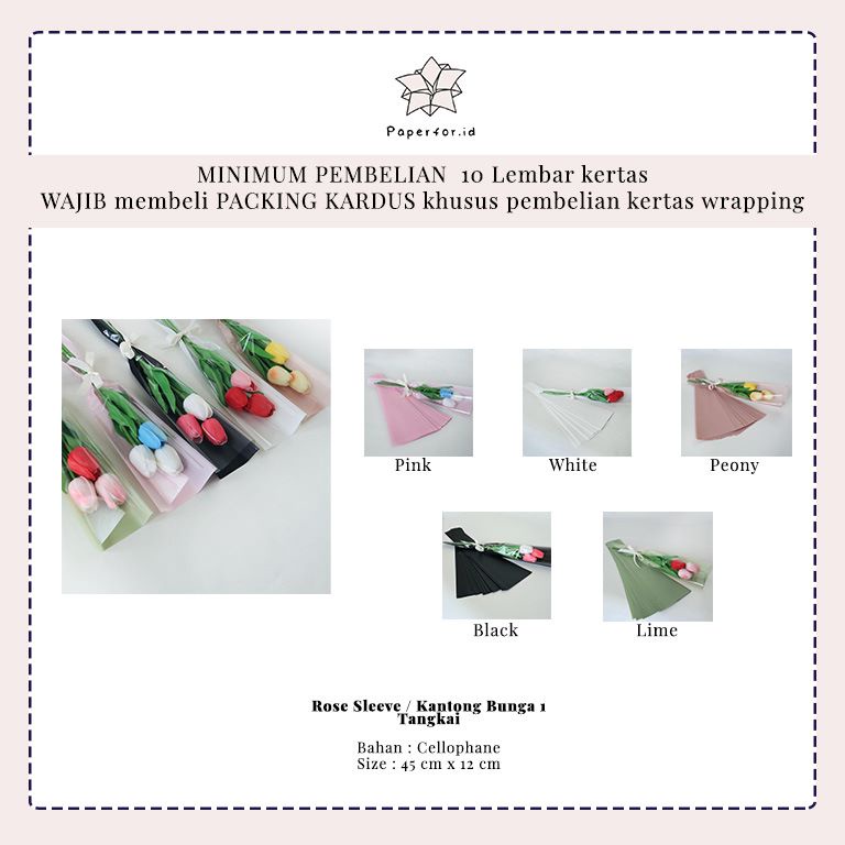 Bungkus Buket Bunga SINGLE ROSE PLASTIC BAG/KANTONG BUNGA GROSIR