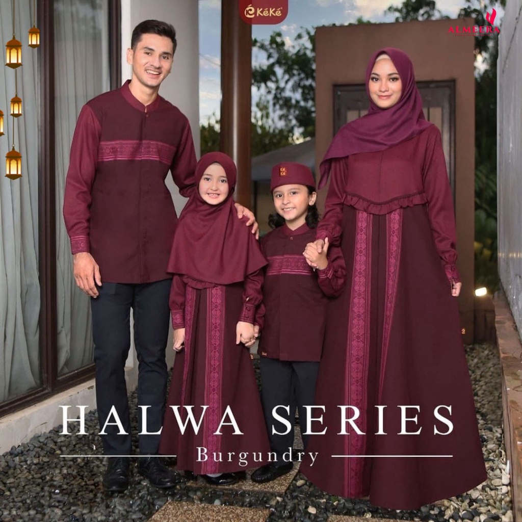 Sarimbit Keluarga Dress Couple Terbaru by Keke Halwa Series Burgundy