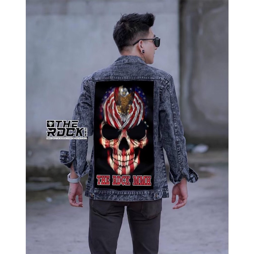 Jaket Jeans Gambar Ukuran Besar / Jaket Jeans Pria Casual / Jaket Jeans Gambar / Jaket Jeans