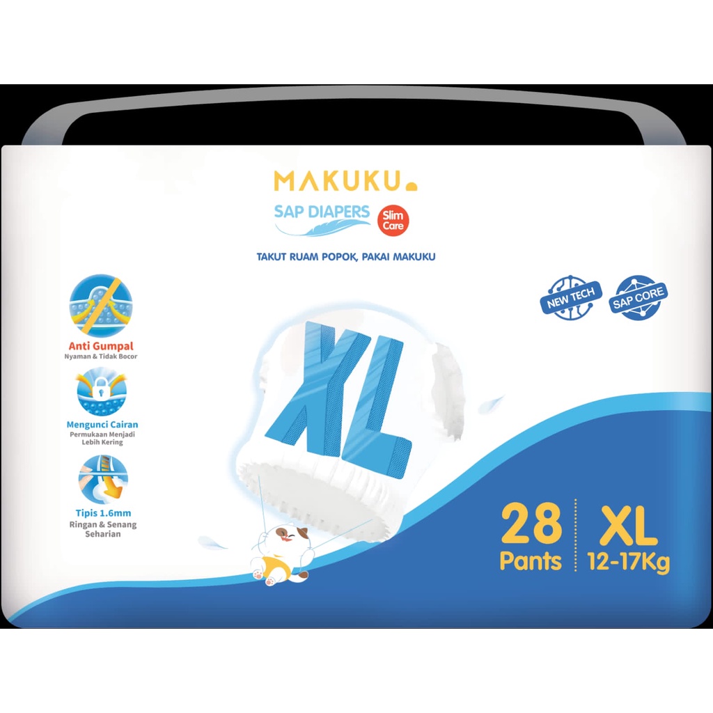 Makuku SAP Diapers Slim Care Pants M32/L30/XL28/XXL26