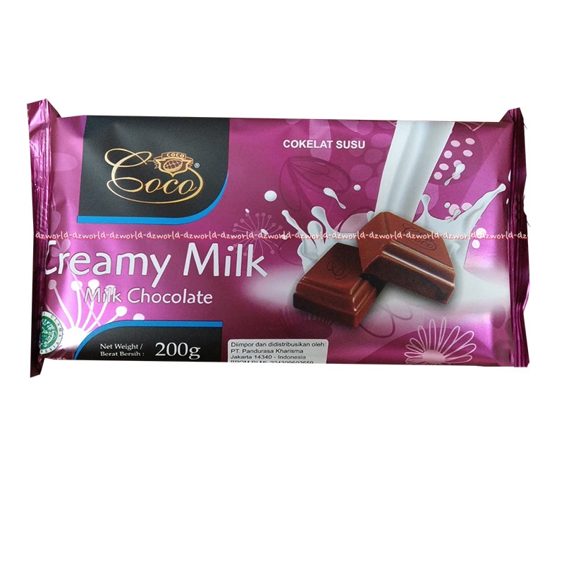 Coco Milk Chocolate 200gr Coklat Rasa Almonds Hazelnuts Creamy Cokelat Milk Choco Milk Kemasan Ungu