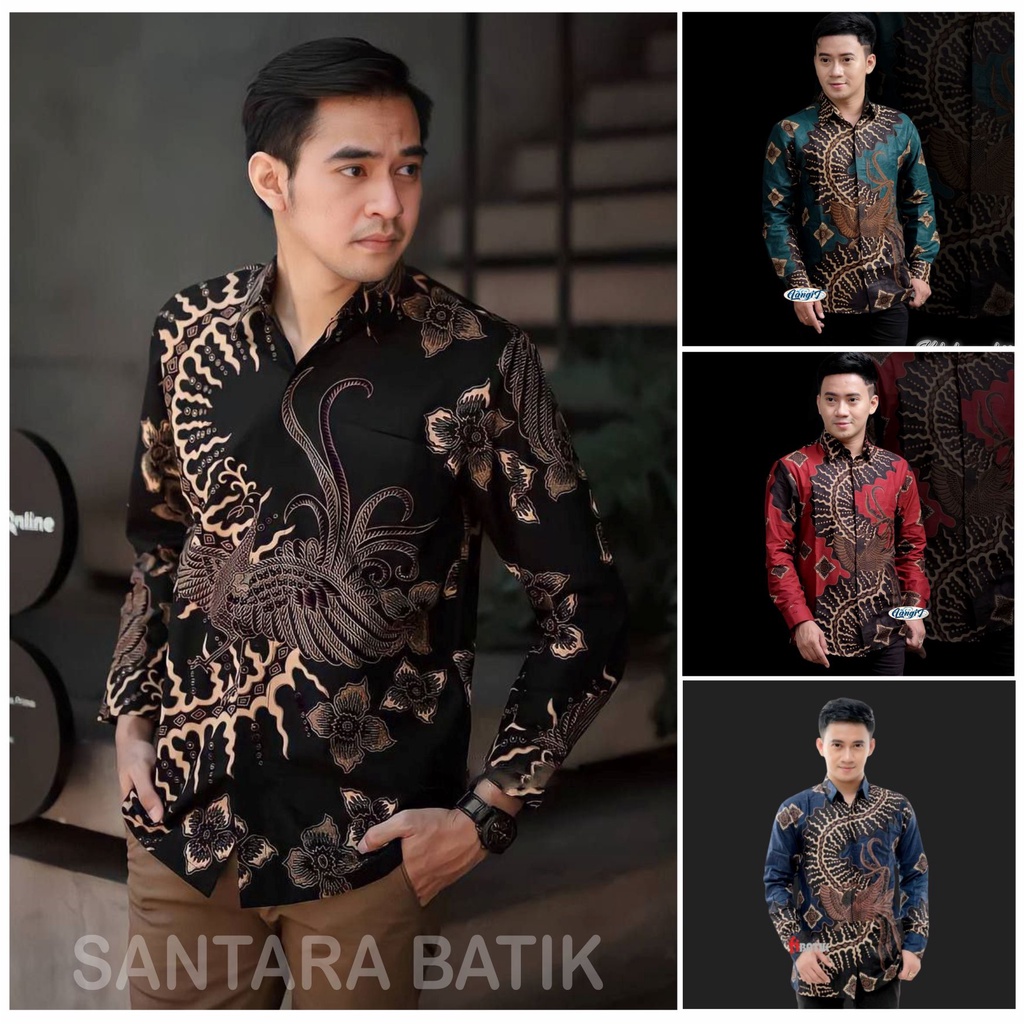 Kemeja batik pria lengan panjang motif klabang