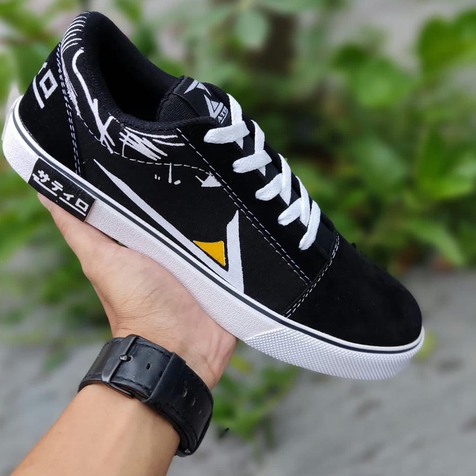 MALL Sepatu sneakers grade orijinal spatu sekolah kuliah model Zatiro Ori White Black keren design T