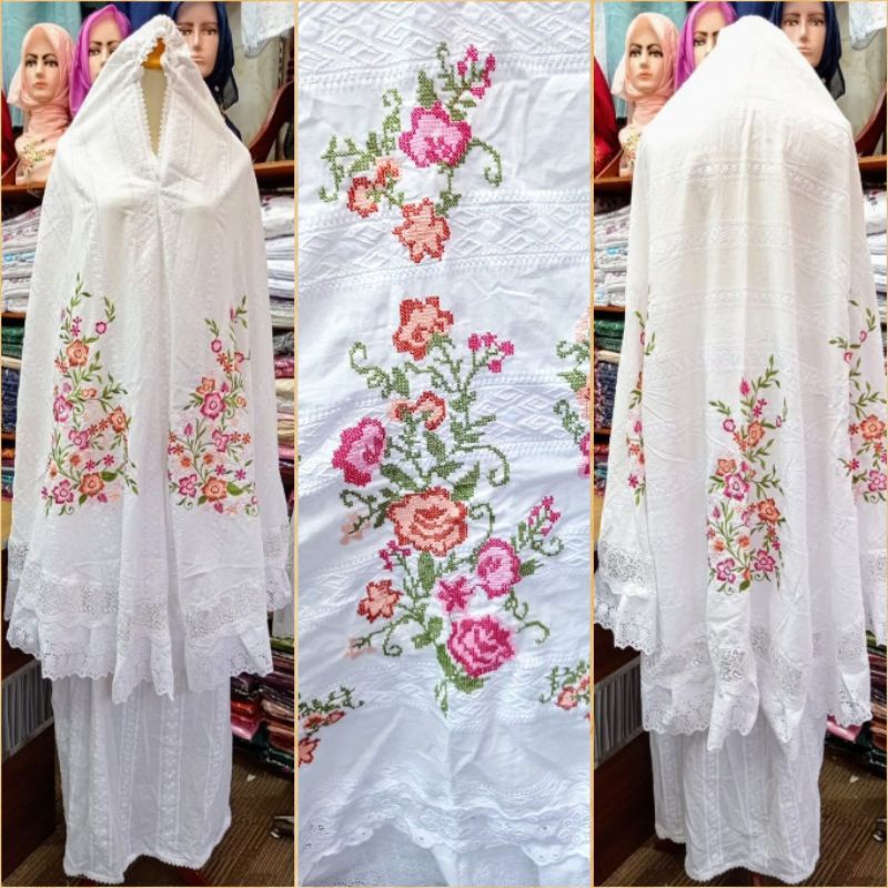 MUKENAH BORDIR STRIMIN(KRISTIK)KHAS PADANG BUKITTINGGI