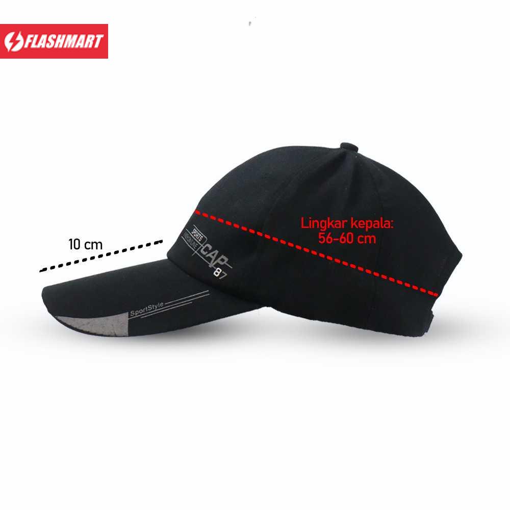 Flashmart Topi Baseball Golf Pria Outdoor Fashion Line Cap Long Visor - MZ87