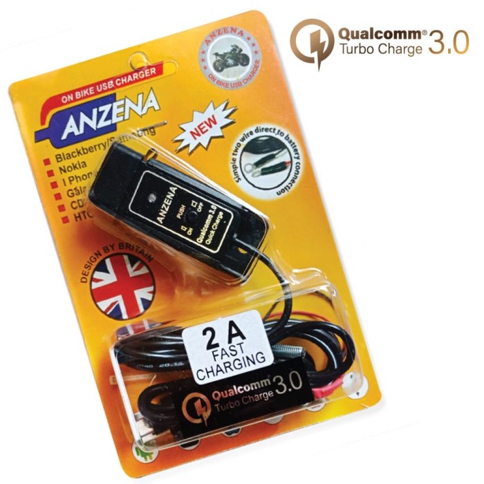 Charger New Anzena 2 Ampere Fast Charging Waterproof Charger Hp Motor Ori