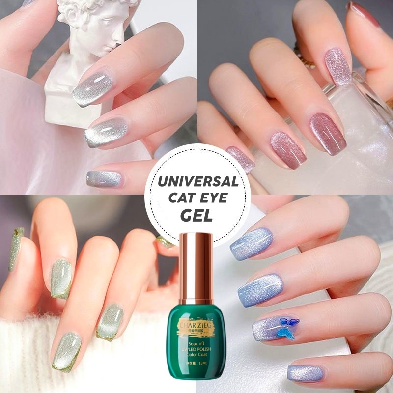 CHARZIEG Gel Polish 9D 15ml Kutek Kuku Universal Cat Eye Tahan Lama KU007