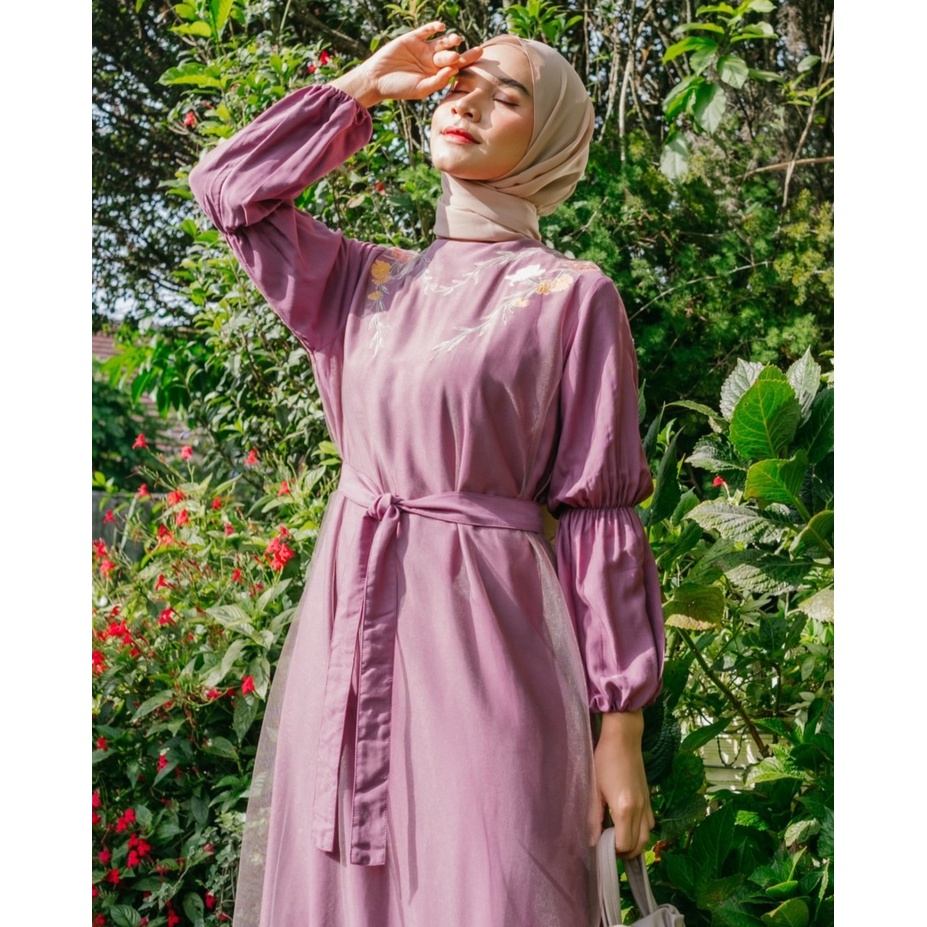 Myrubylicious AIRELE LONGDRESS | DRESS WANITA | DRESS RAYON | DRESS MOTIF BUNGA | DRESS BORDIR