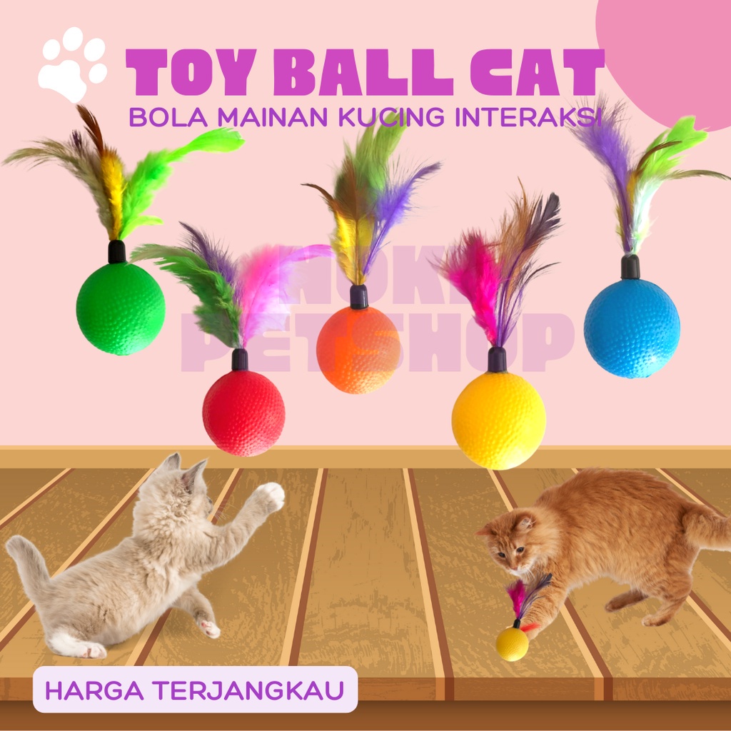 [BISA COD] MAINAN KUCING ANJING BOLA BULU MAINAN KUCING CAT TOYS MAINAN KUCING BOLA BULU WARNA PREMIUM QUALITY RANDOM